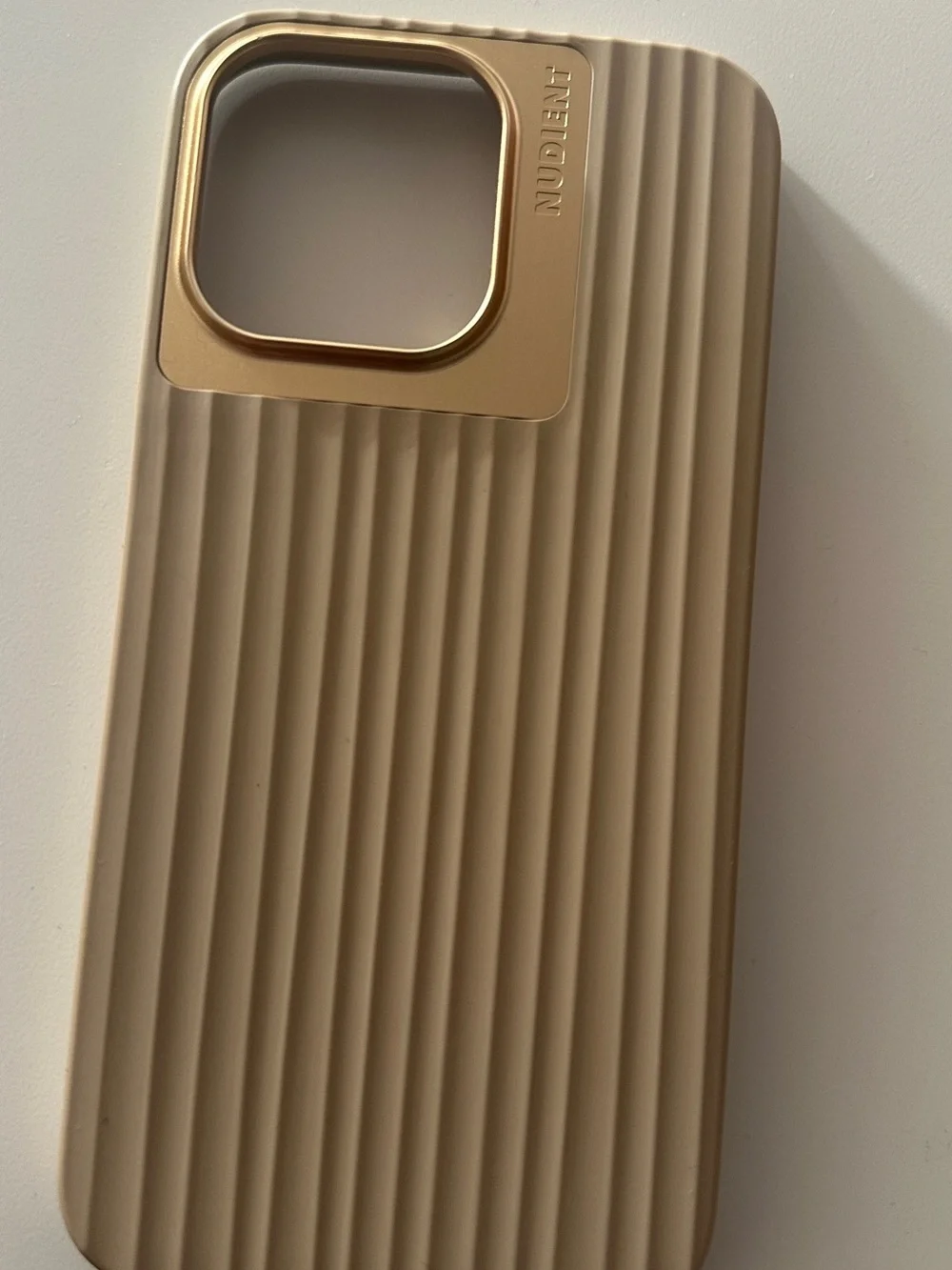 iPhone 14 Pro Max Nudient Beige Ribbed Case